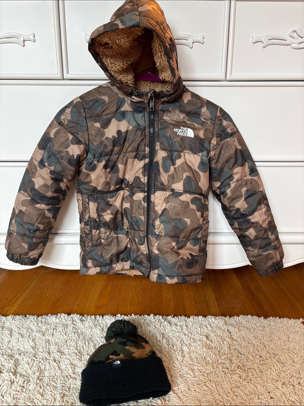 The North Face Youth Reversible Camouflage Jacket & Camo Pom Hat Set
